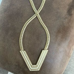 Gold V necklace